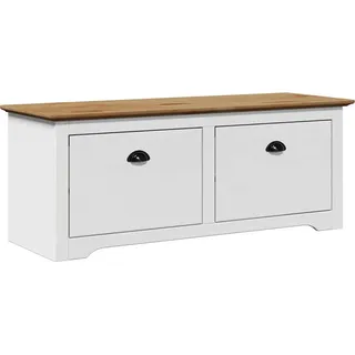 Flurbank BODO Weiß und Braun 114x40x45 cm - Braun
