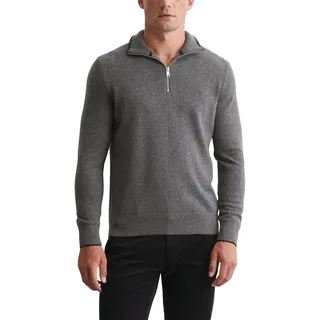 Marc O'Polo Herren Strickpullover mit Stehkragen Regular Fit, Grau (Graphite Grey Melange), M