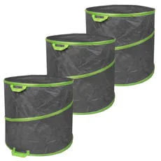 Schramm® 3 Stück Pop-Up Gartensäcke wählbar 85, 160 oder 280 Liter dunkelgrau sehr stabiles Polyester selbst aufstellend Gartensäcke Pop UP Garten Sack Säcke Big Bag, Größe:3 x 280 Liter