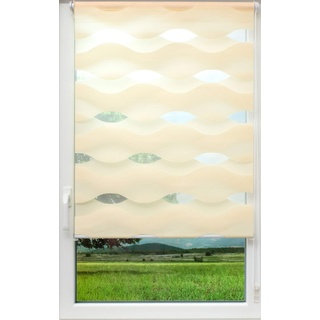 Sunlines Welle Klemmfix, Creme, 120 x 150 Doppelrollo, PES, 120 x 150cm