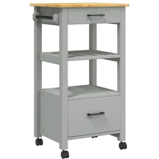 vidaXL Küchenwagen MONZA 48x40x88,5 cm Massivholz Kiefer - Grau