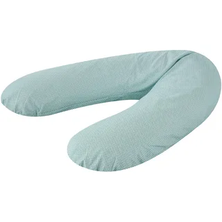 Träumeland T040131 Stillkissen & Schwangerschaftskissen mit Baumwollbezug und feiner, geräuscharmer Füllung - Design: Geo türkis, 190 cm, mehrfarbig