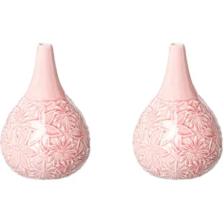 Creativ home Tischvase »BLOOMING«, (Set, 2 St.), Vase mit Blütendesign, aus Porzellan, rosa