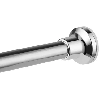 Duschvorhangstange Silber,Verstellbar Teleskop-Duschvorhangstange 74-255cm, Duschstange Ohne Bohren und Rostfrei für Badezimmer, Fenster