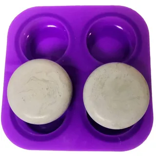 alt2day Silikonform mit 4 Mulden zur Herstellung von runden Igeln, Zement- oder Gipssteinen für Mandala-Punktmalerei (1 runde Form, 4 Mulden)