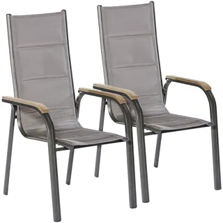 Merxx Trivero Stapelsessel 59 x 69,5 x 112 cm braun/grau 2 St.