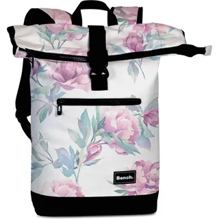 Bench "hydro" Roll-Top-Rucksack: Weiss/Rosa - Weiß