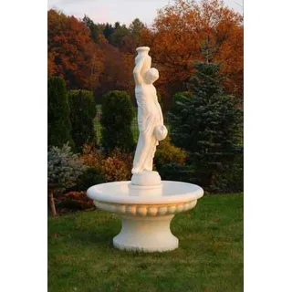 Zierbrunnen Springbrunnen Figur 206cm Brunnen Dekoration Garten Fontaine Teich - Weiß