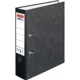 Herlitz maX.file nature Ordner schwarz marmoriert Karton 8,0 cm DIN A4, 8cm, (5171806)
