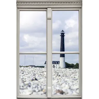queence Wandsticker »Leuchtturm« Wandsticker, Wandbild, selbstklebend, 3D, Fenster, weiß