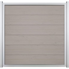 Bild GroJaViento Zaunelement Bi-Color Sand 180 x 180 cm Rahmen: Silber