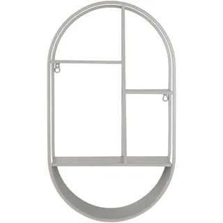 Wandregal , Grau , Metall , 35x60x15 cm , hängend , Wohnzimmer, Regale, Wandregale