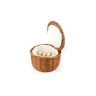 APS Eierkorb geflochten mit Deckel 26 x 26 x 17 cm braun
