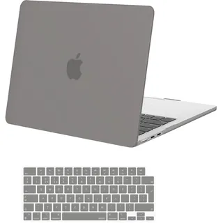 MOSISO Kompatibel mit MacBook Air 13 Zoll Hülle M4 M3 M2 2025 2024 2023 2022, Hartschale für MacBook Air 13,6 Zoll Hülle A3240 A3113 A2681 Liquid Retina Display&Tastaturabdeckung, Grau