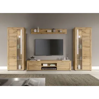 Home Affaire INOSIGN Wohnwand »Aosta, Breite 310cm, best. aus: 2x Vitrine, Lowboard, Wandboard«, braun