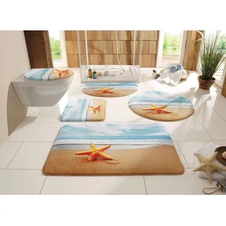 my home Badematte »Seestern« Höhe 14 mm Memory Schaum   rutschhemmend beschichtet fußbodenheizungsgeeignet   schnell trocknend   strapazierfähig Badteppich, Naturmotiv, Strand, Badematten auch als Set erhältlich, beige