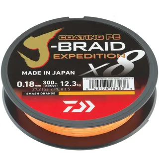 Daiwa J-Braid Expedition X8E, 0.06mm, 150m smash orange / 300 m
