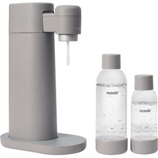 Mysoda: Toby Wassersprudler (ohne CO2-Zylinder) aus erneuerbarem Holzkomposit mit 1L und 0,5L Quick-Lock BPA-frei Plastikflasche - Beige (Dove)