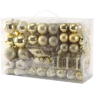 Sattiyrch 76 ct Weihnachtskugel-Ornamente-Set für Weihnachtsbaum, bruchsichere Weihnachtsbaum-Dekorationen mit wiederverwendbaren Geschenk-Boxen (Gold)
