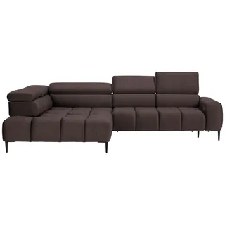 Welnova Ecksofa , Graubraun , Textil , Ottomane links, L-Form , 300x216 cm , Made in Eu , Typenauswahl, Stoffauswahl, seitenverkehrt erhältlich, Hocker erhältlich , Wohnzimmer, Sofas & Couches, Wohnlandschaften, Ecksofas