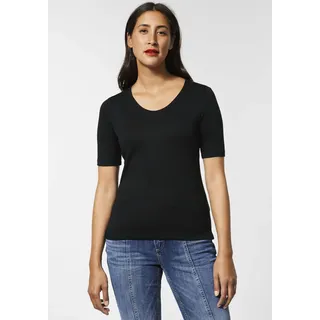 STREET ONE Damen T-Shirt New Palmira, schwarz, 40