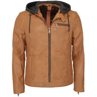 Lederjacke MAZE "Lederjacke 42021311", Herren, Gr. M, braun (cognac), Obermaterial: 100% Lammnappaleder LANA. Futter: 100% Baumwolle CO., Jacken Lederjacke
