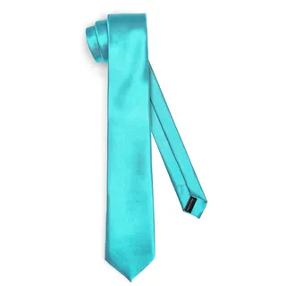 Ladeheid Klassische Herren Krawatte, glänzend, Perfekt für Büro & Festlichkeiten, Vielfältige Farben - Ideal für Geschäftsmeetings, Hochzeiten TMS-7 (150cm x 7cm, Türkis)