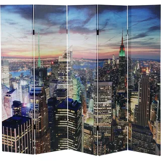 LED-Paravent Trennwand Raumteiler New York, Timer, netzbetrieben 180x200cm, 30 LEDs