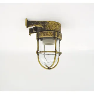 Wandleuchte außen Garten Messing Glas h: 16,5 cm IP64 E27 Maritim Lampe Wand
