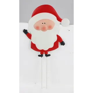 Weihnachten Metall Gartenstecker Dekofigur SANTA GNOM Weihnachtsdeko Gartendeko