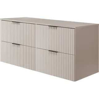 Rodan | Waschbeckunterschrank - 120cm | Beige matt - Kaschmir-Töne | B/H/T 120/57/46cm | Beige Tischplatte, Badmöbel, Waschbecken Unterschränk - Beige