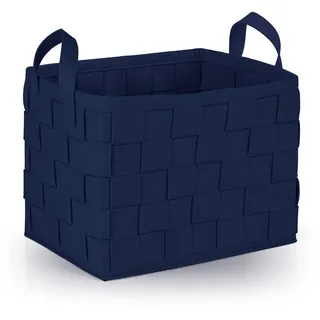 N8WERK Filz-Aufbewahrungskorb 40 x 30 x 30 cm 1-tlg. dunkelblau