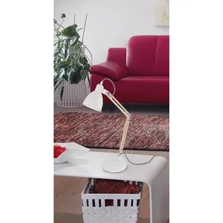 EGLO Tischleuchte »TORONA 1 Tischlampe, Stahl und Holz, E14, IP20, Nachttischlampe, Lampe« E14 1 Stk. Tischleuchte, L44,5 x B18 x H60,5 cm, weiß, natur, 1X28W exkl., weiß