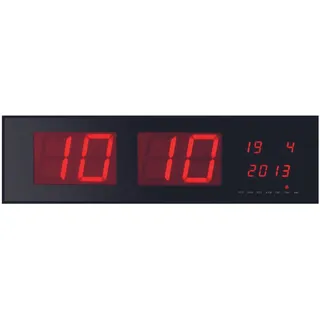Perel LED-Wanduhr 94,0 cm 83x23 schwarz/rot