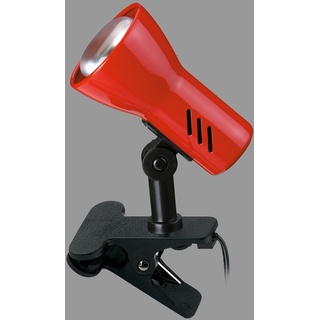 BRILONER - Nachttischlampe, Schreibtischlampe, Tischlampe, Leselampe Buch klemme, Klemmlampe, Schwenkbar, Schnurschalter, Rotfarbig, 10,8 cm, Rot