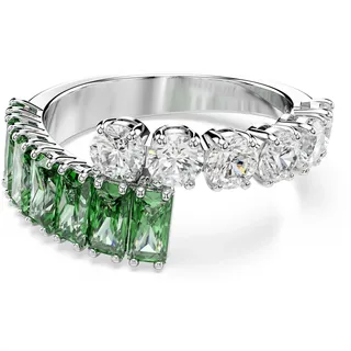 Swarovski Matrix Kollektion Ring, Gemischte Schliffe, Grün, Rhodiniert