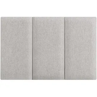 [neu.haus] Kopfpolster-Set 3 Tlg. Carpino , Grau , Textil , Rechteckig , 30x60x3 cm , Bett-Kopfteile