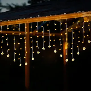 salcar LED Schneeflocke Lichtervorhang 2 m Warmweiß