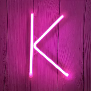 ENUOLI LED Neon Buchstaben Lichter Rosa Neonschild Leuchten Buchstaben Neonschild Batterie/USB Beleuchtete Buchstaben Neon Nachtlicht Dekor für Kinderzimmer,Hochzeit,Weihnachten,Valentinstag(K)