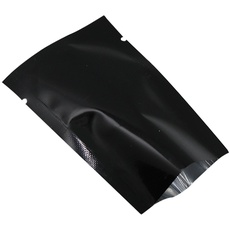 WACCOMT Pack 200 Stücke Farbig Mylar Folie Obere Öffnung Versiegelbare Beutel Vakuum Heißsiegelbeutel für Lebensmittel Verpackungen mit Reißkerben (Schwarz, 5x7cm (1.9x2.7 inch))
