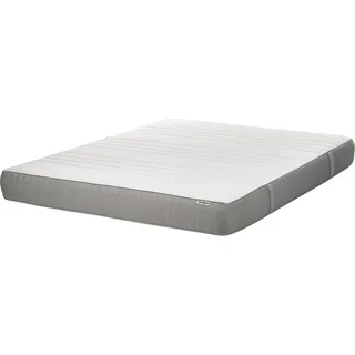 BELIANI Schaumstoffmatratze Mittel Weiß u. Grau 160x200 cm 20 cm Hoch Abnehmbarer Bezug Reißverschluss 7 Zonen Matratze für Doppelbett - Weiß, Grau