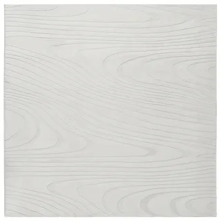Beliani Ontake Kunstfellteppich 160 x 160 cm Cremeweiß