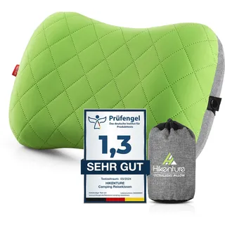HIKENTURE Aufblasbares Camping/Reise Kissen mit Abziehbarem Kissenbezug, Ergonomisches Kopfkissen, Komfortables Nackenkissen für Reise/Outdoor, Inflatable Travel Neck Pillow(Grün)...
