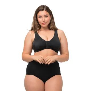 Ulla Popken Damen große Größen Übergrößen Plus Size Jeansculotte Mary, weites Be - Schwarz