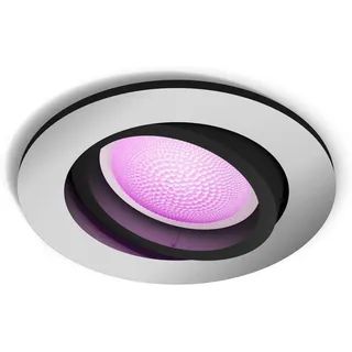 Philips Hue White and Color ambiance Centura runder Einbauspot aluminium, Intelligenter Einbaustrahler, Bluetooth, Aluminium, LED, Synthetik, GU10