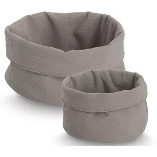 Zeller Aufbewahrungskorb Waffelpiqué 2-tlg. 20 x 20 x 12 cm taupe