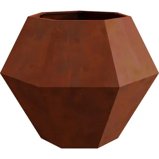 Pflanzkübel Rostig 100 x 100 x 80 cm Wetterfeststahl - Braun