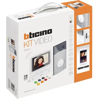 BTICINO, Flex ONE 2-Draht Videosprechanlagen WLAN Set, Classe 100 X16E mit 5" LCD-Display, 105° Weitwinkel Kamera, Video Speicherung, Transponder Türöffner-Schlüsselloser Zugang, IP54, IK10, 364614