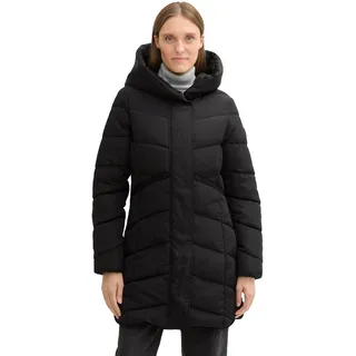 TOM TAILOR Damen Puffer Parka mit Kapuze, 14482 - Deep Black, XL