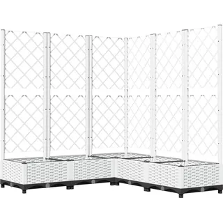vidaXL Pflanzkübel mit Rankgitter 120 x 120 x 121,5 cm Weiß